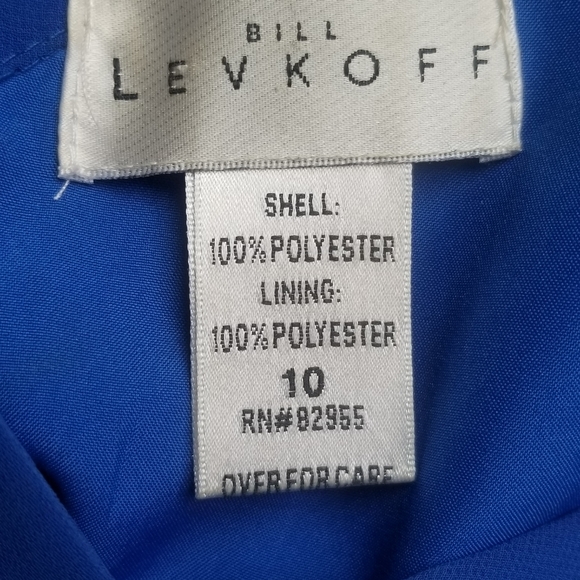 Bill Levkoff Blue Chiffon Gown Size 10 - Picture 4 of 5